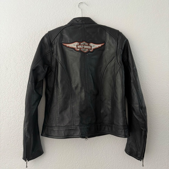 Harley Davidson Women’s Genuine Leather Riding Jacket 2009 Black medium - Picture 8 of 16